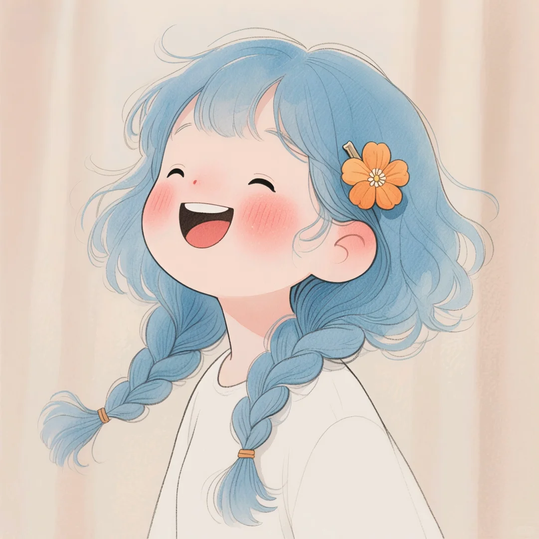 俏皮可爱的小女孩呀！💙🤍