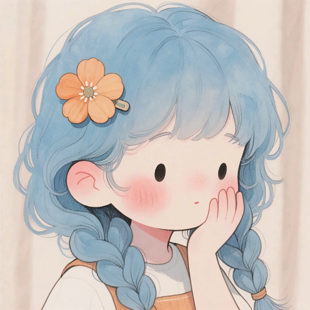 俏皮可爱的小女孩呀！💙🤍