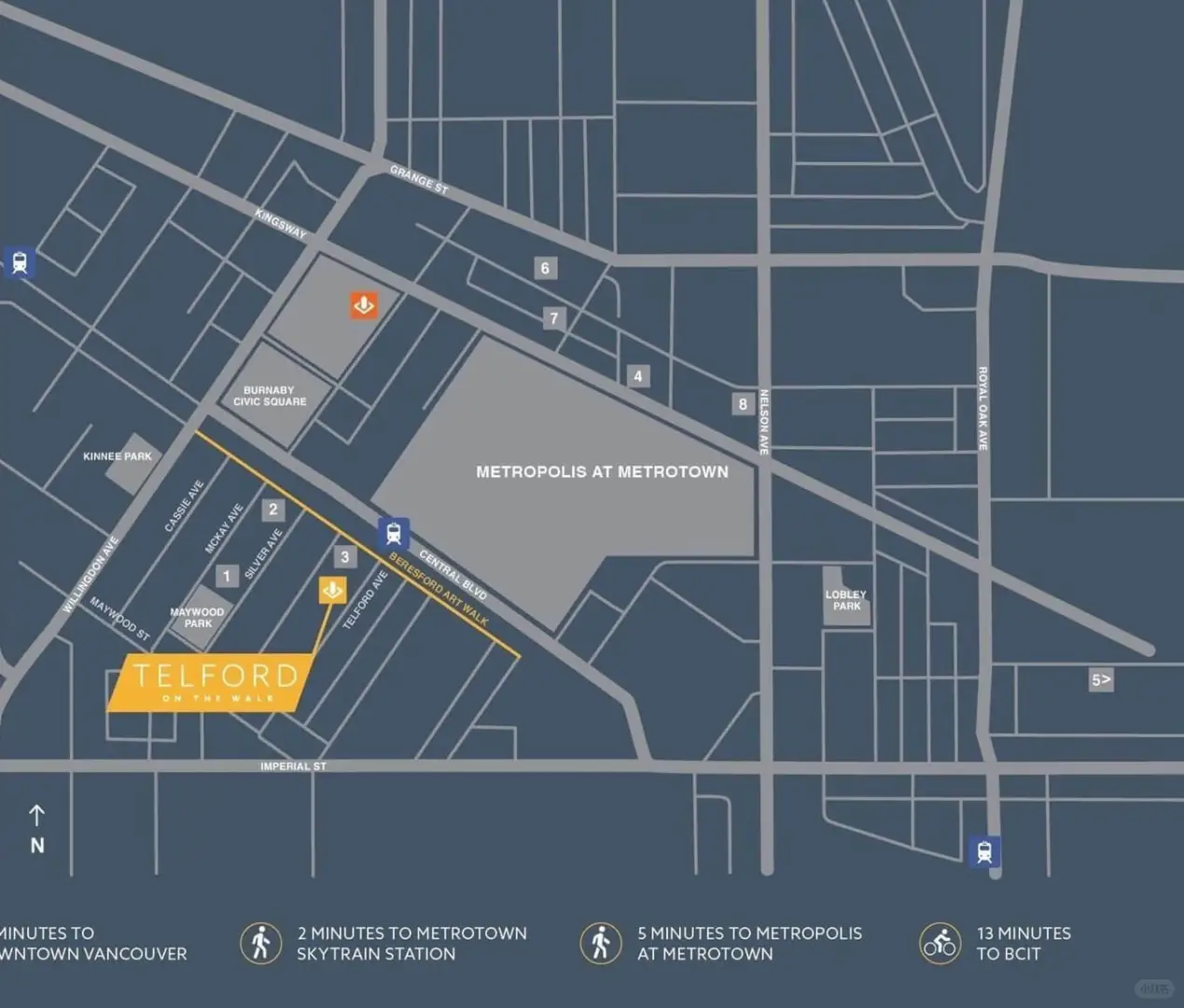本拿比Metrotown 高层公寓1房Studio出租