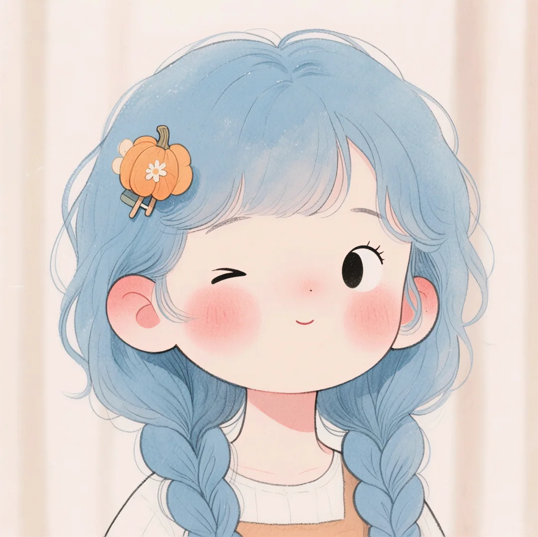 俏皮可爱的小女孩呀！💙🤍