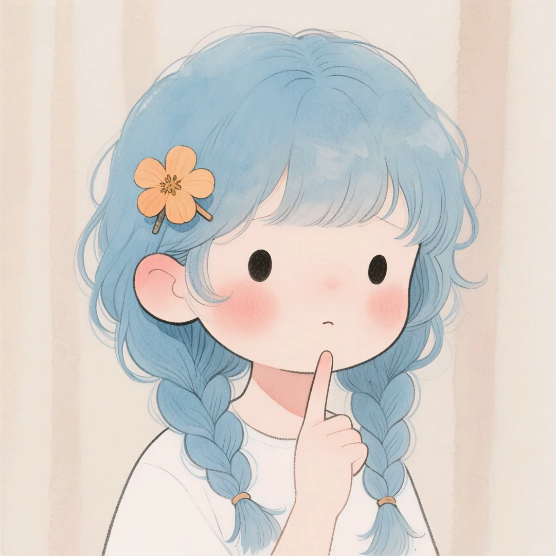 俏皮可爱的小女孩呀！💙🤍