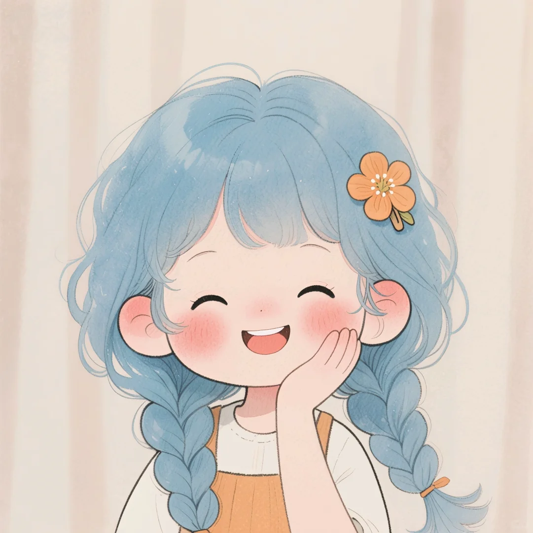 俏皮可爱的小女孩呀！💙🤍
