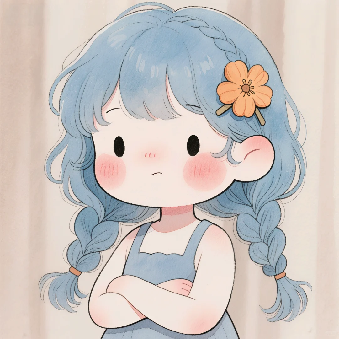 俏皮可爱的小女孩呀！💙🤍