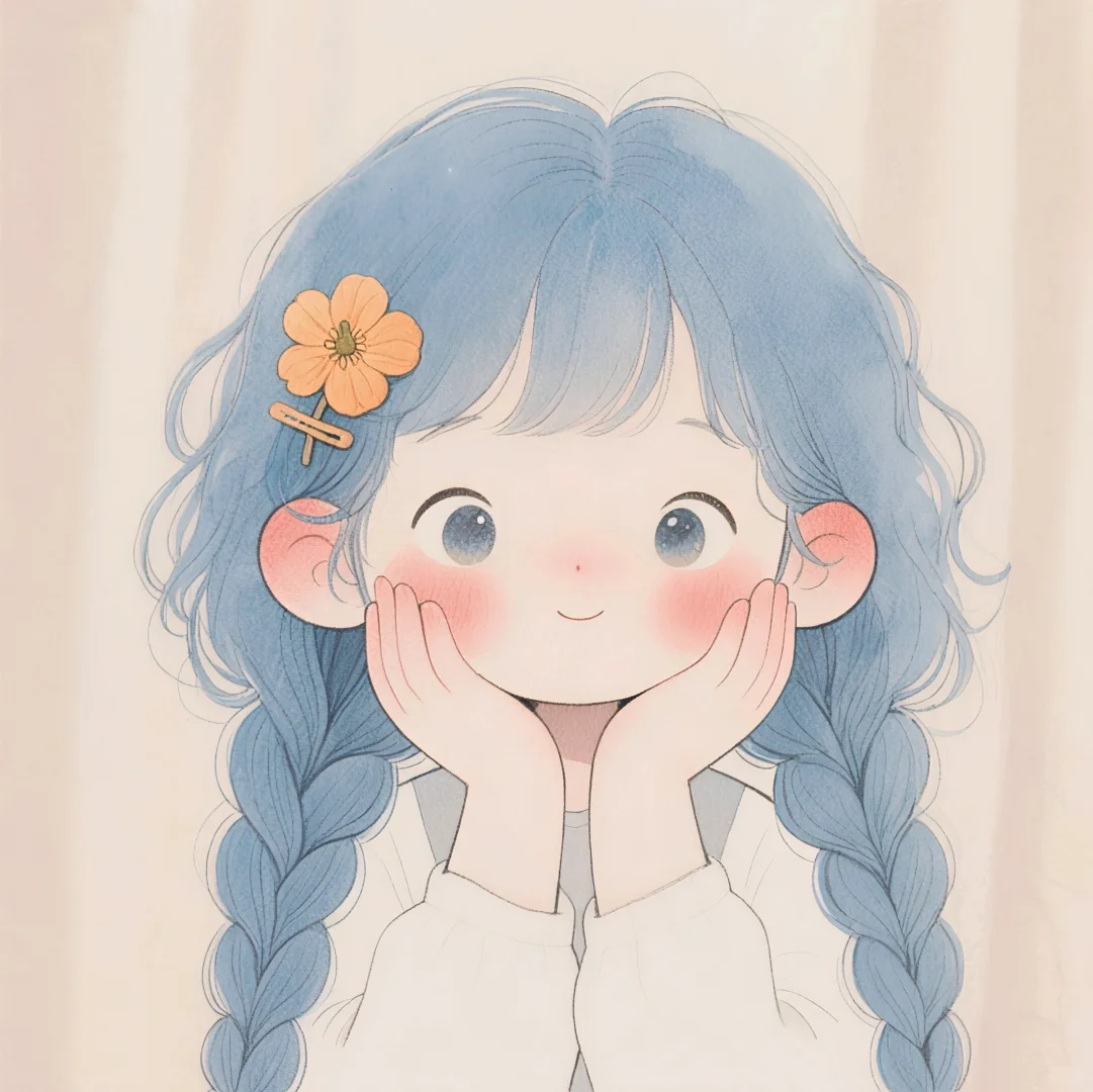 俏皮可爱的小女孩呀！💙🤍