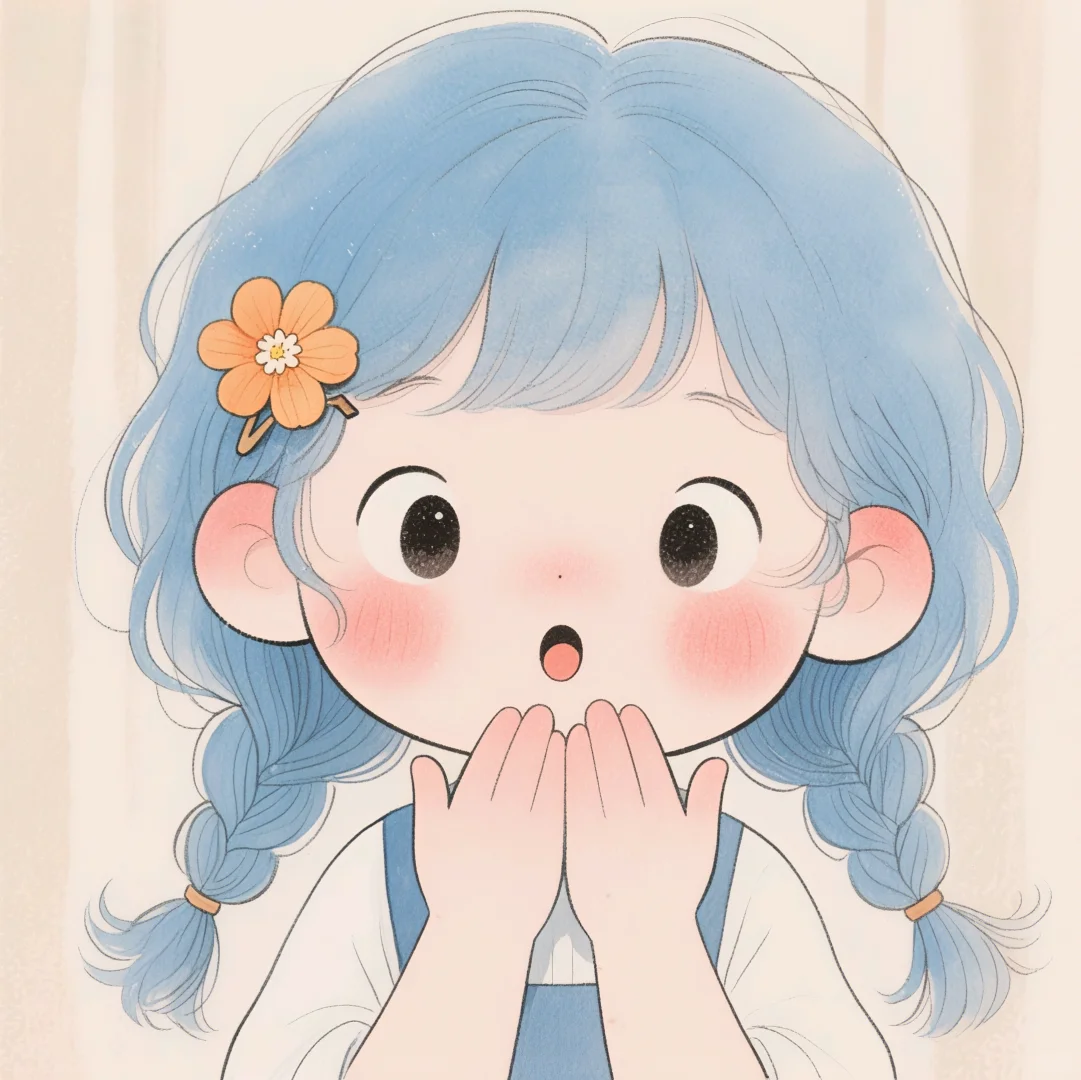 俏皮可爱的小女孩呀！💙🤍