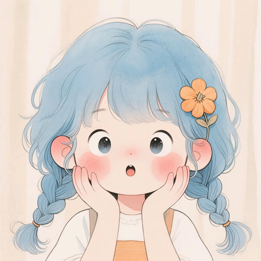 俏皮可爱的小女孩呀！💙🤍