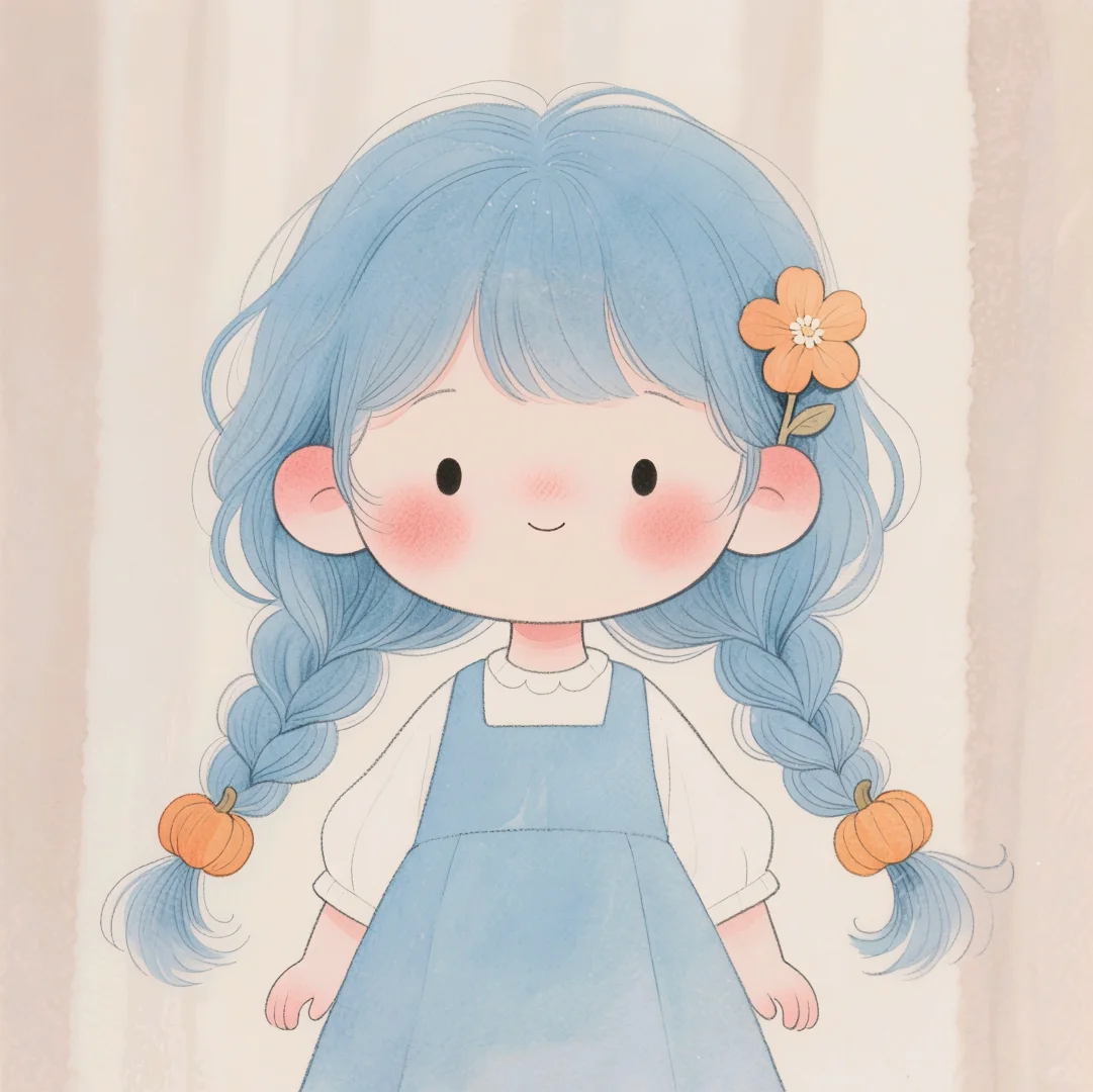 俏皮可爱的小女孩呀！💙🤍