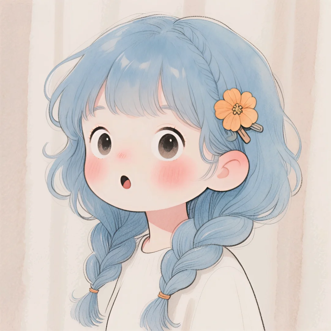 俏皮可爱的小女孩呀！💙🤍