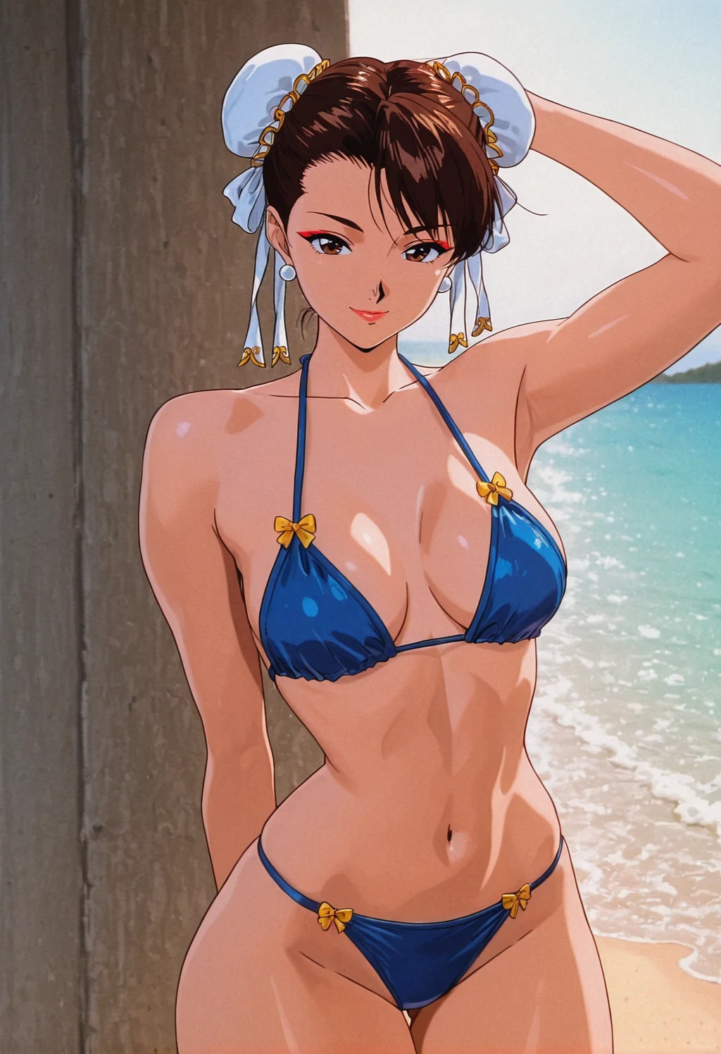 【AI】春丽夏日沙滩比基尼
