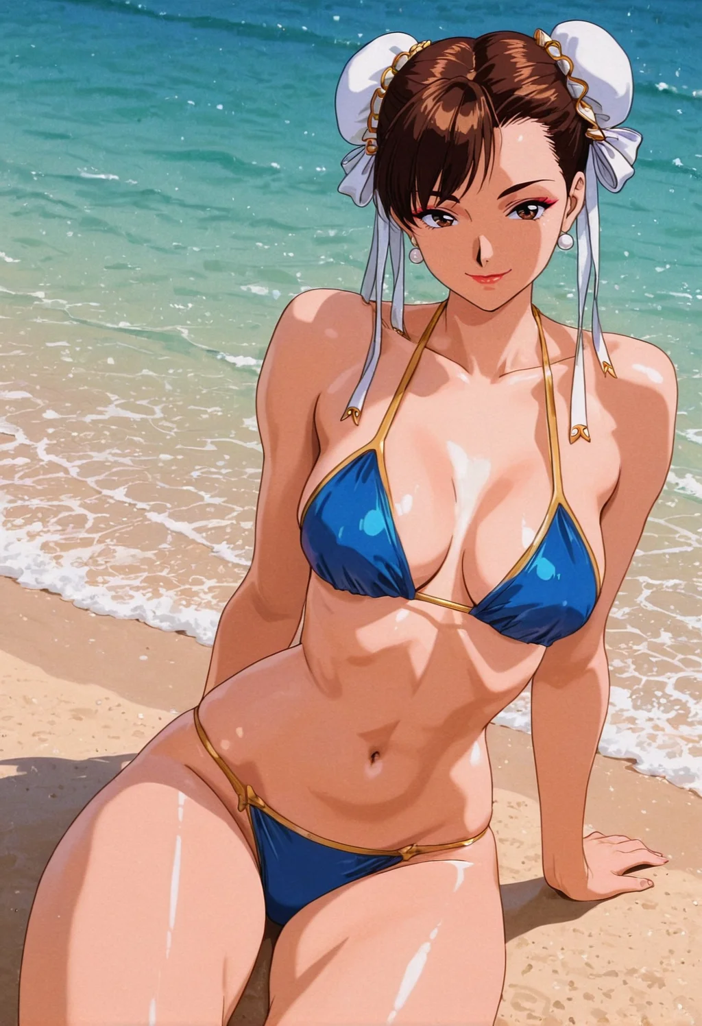 【AI】春丽夏日沙滩比基尼