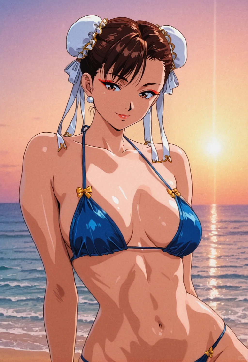 【AI】春丽夏日沙滩比基尼