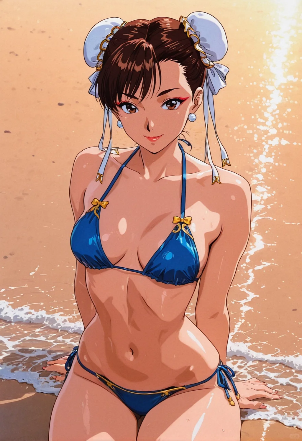 【AI】春丽夏日沙滩比基尼