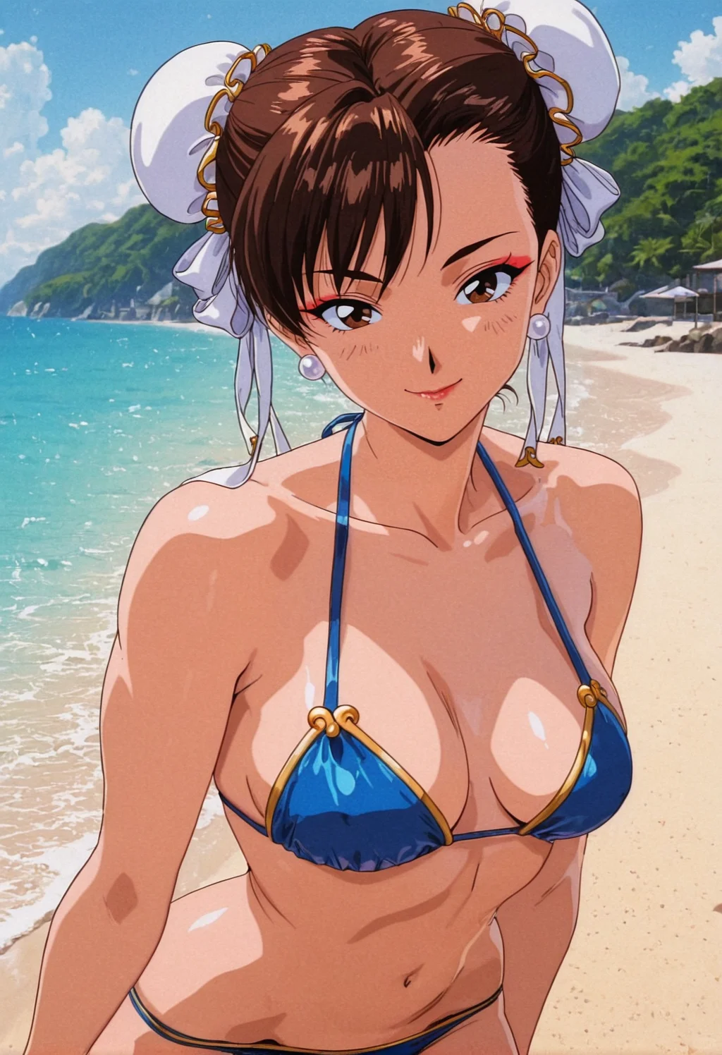 【AI】春丽夏日沙滩比基尼