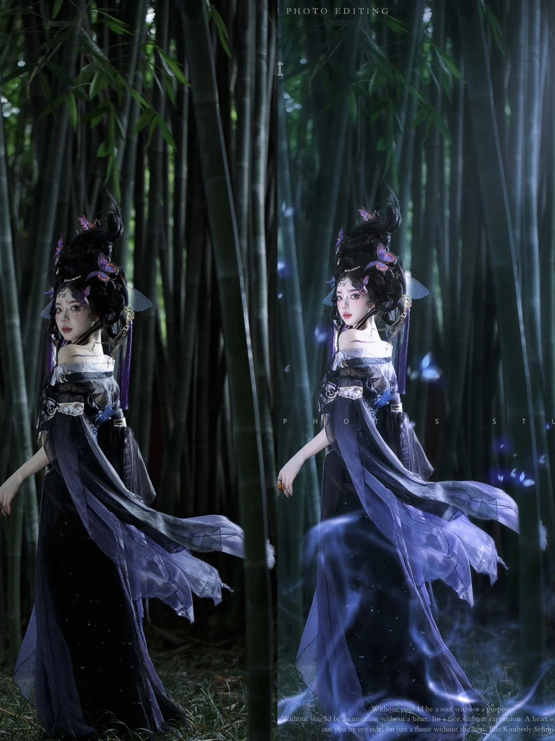 修图对比|妹妹说💜很有韵味
