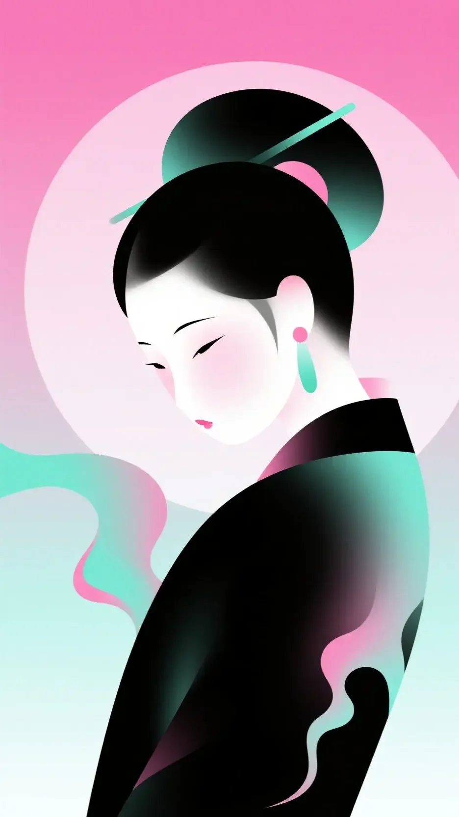 国风美人与夕阳海边适配度 100%！美到心颤