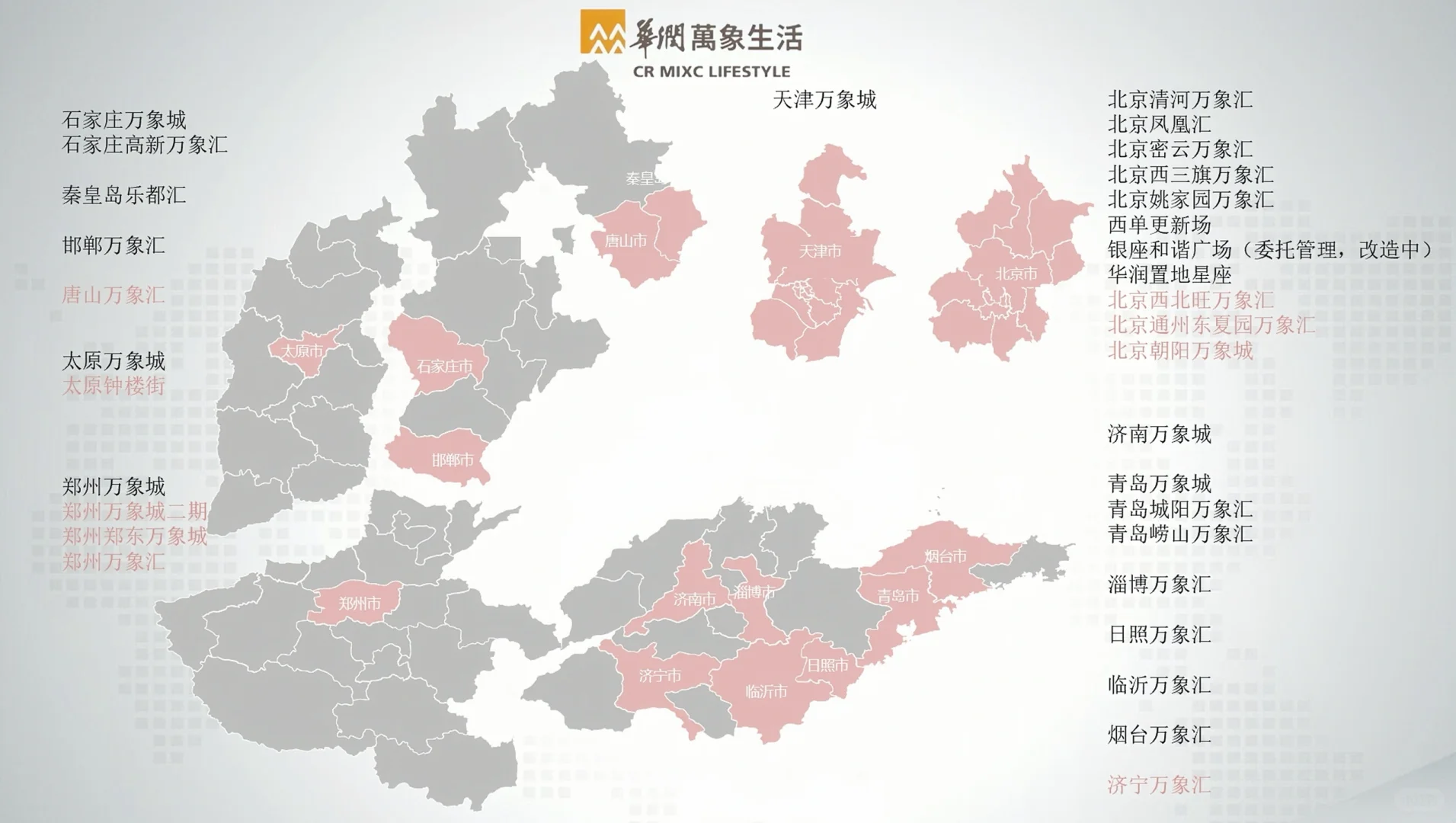 华润万象生活华北区：15城32+项目