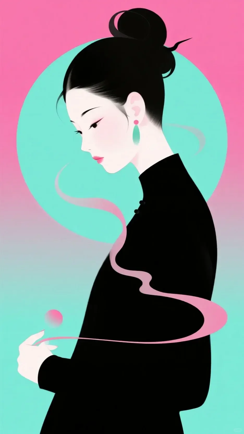 国风美人与夕阳海边适配度 100%！美到心颤