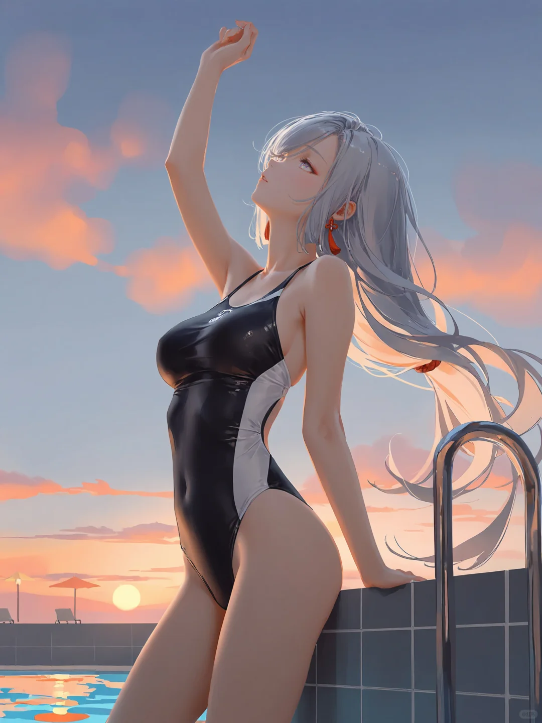原神 申鹤 夕阳泳池