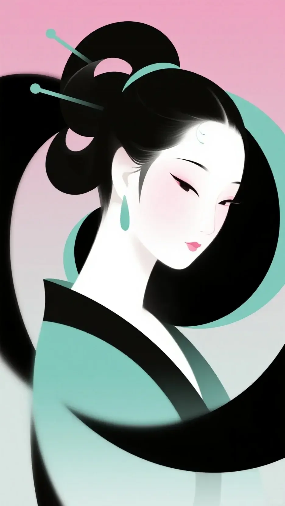 国风美人与夕阳海边适配度 100%！美到心颤