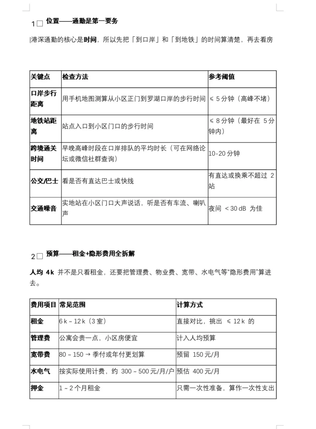罗湖口岸租房小贴士（自己总结）