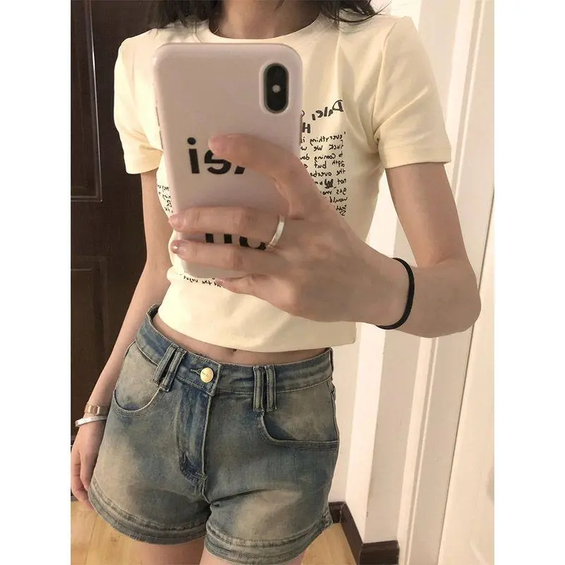 美式辣妹复古高腰牛仔短裤超显瘦！🌈