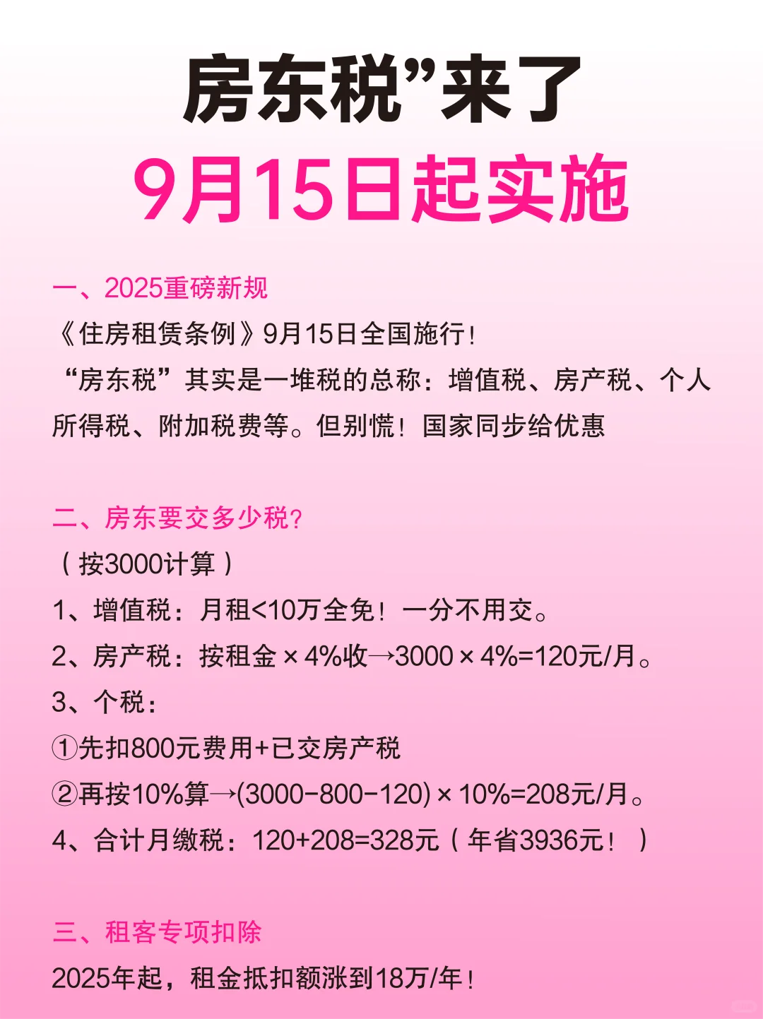 房东税来了❗️9月15日起实施🔥