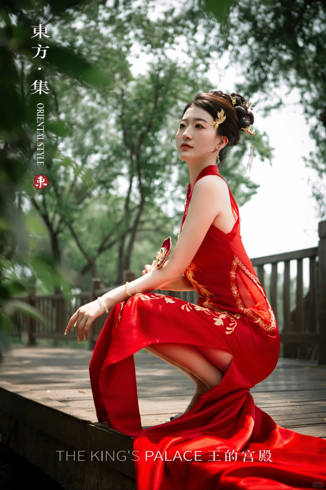 穿红袍，簪金钗，在园林光影里定格～