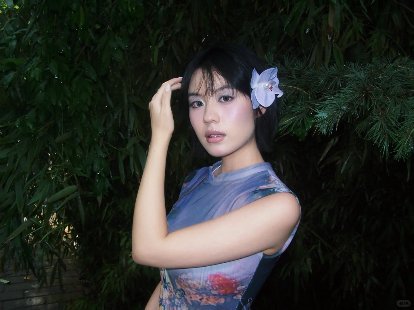新中式旗袍 紫色很有韵味