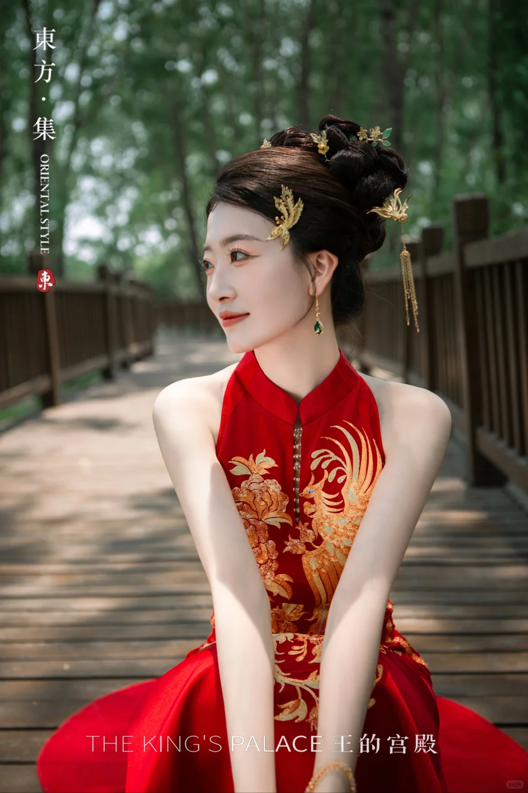 穿红袍，簪金钗，在园林光影里定格～