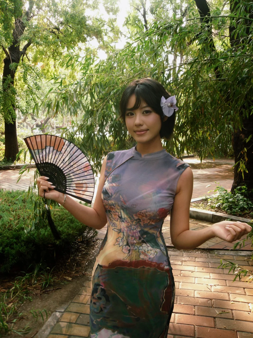 新中式旗袍 紫色很有韵味
