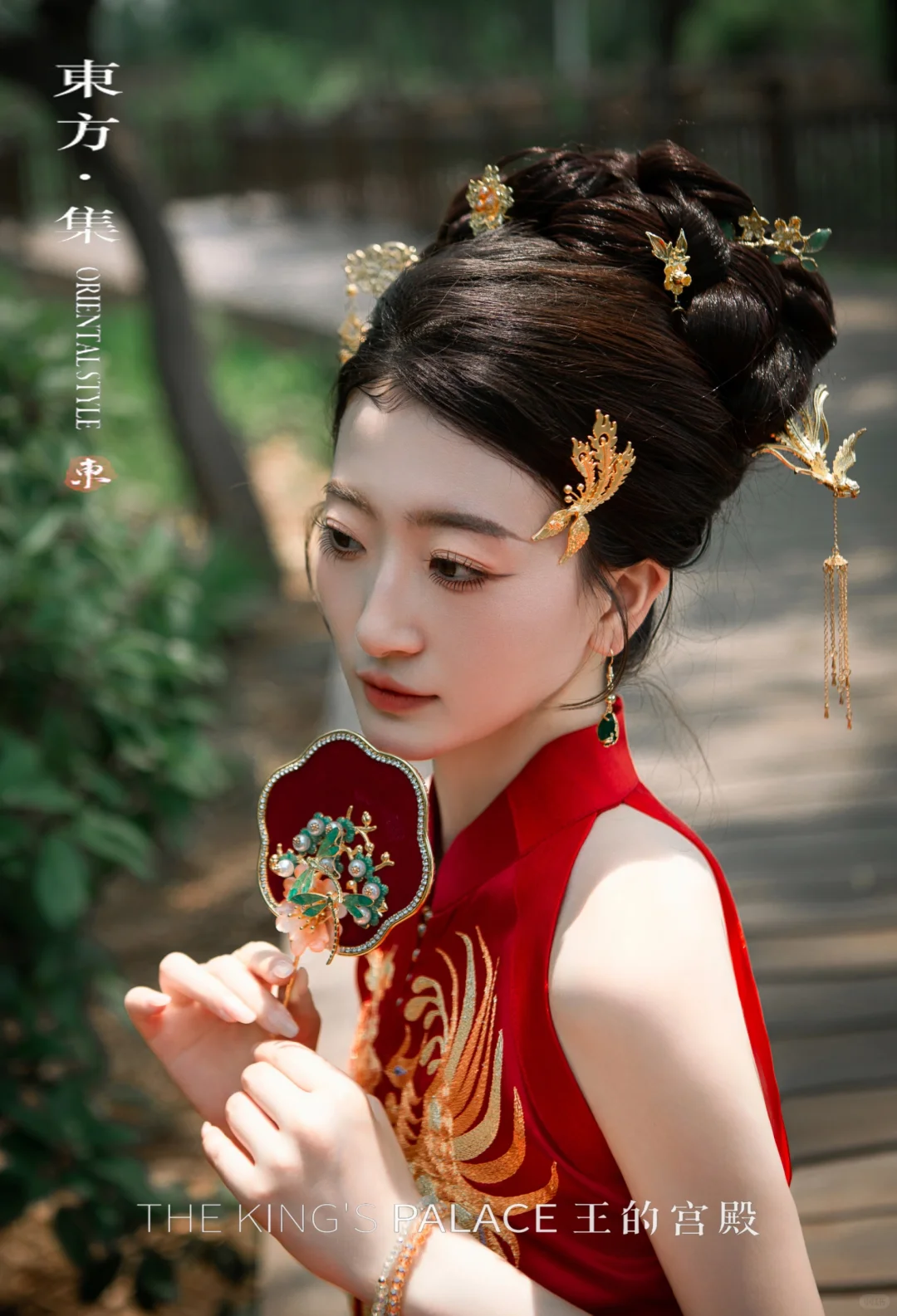 穿红袍，簪金钗，在园林光影里定格～