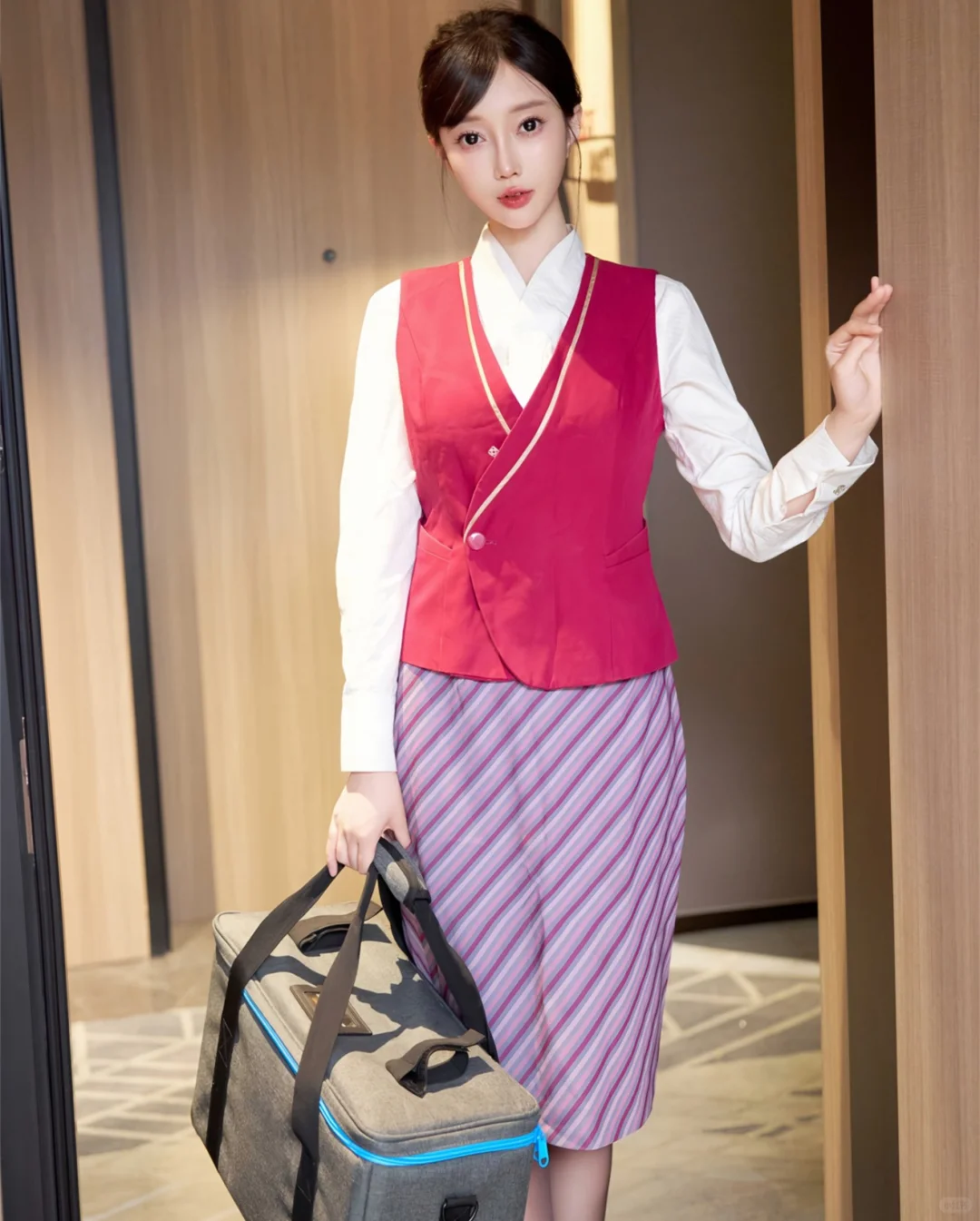 空姐制服小姐姐的诱惑力！