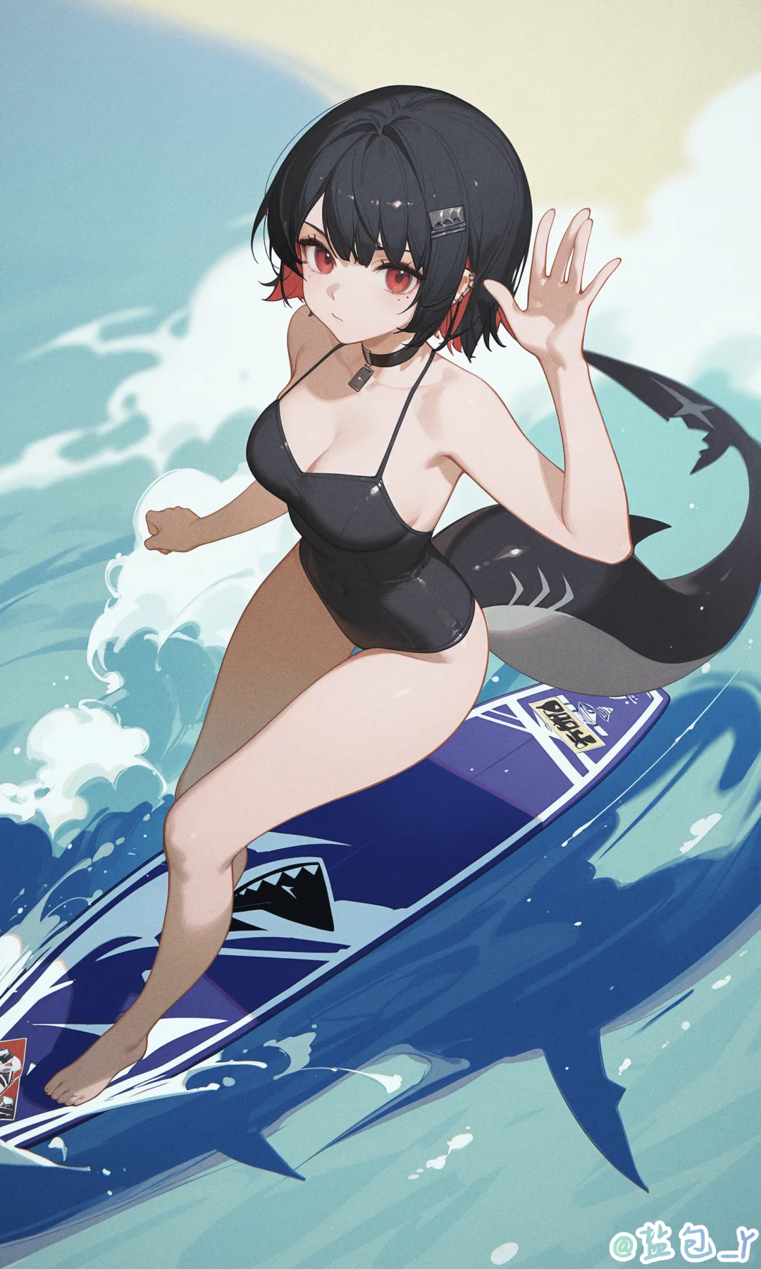 圆鲨鲨的冲浪时光！！