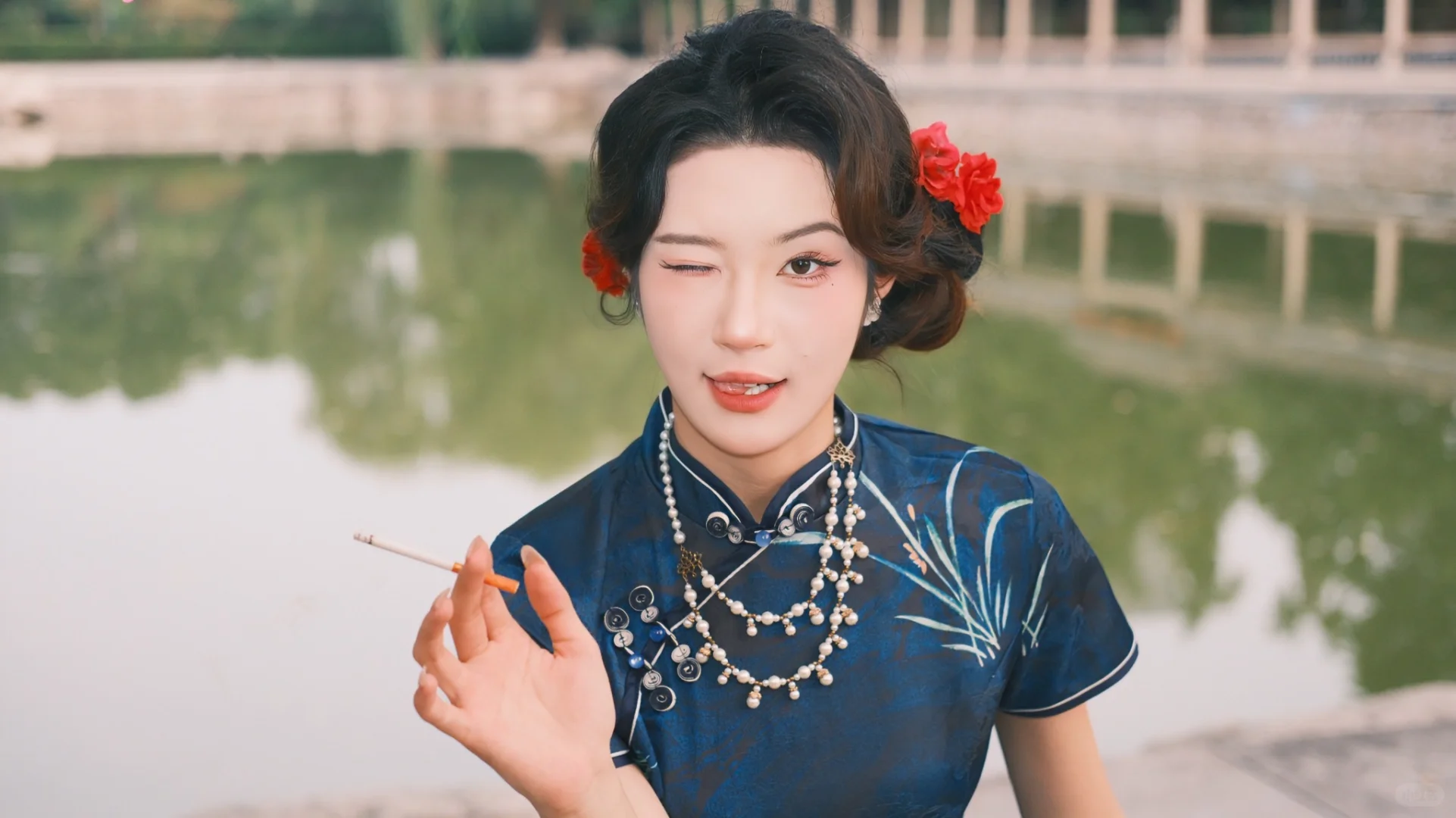 邯郸富士陪拍——旗袍里的红花与美人