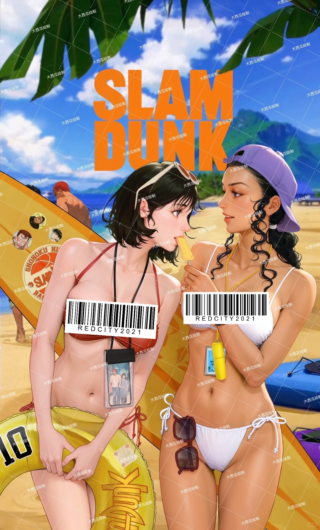 🌊灌篮高手の夏日海滩派对！晴子&彩子同人