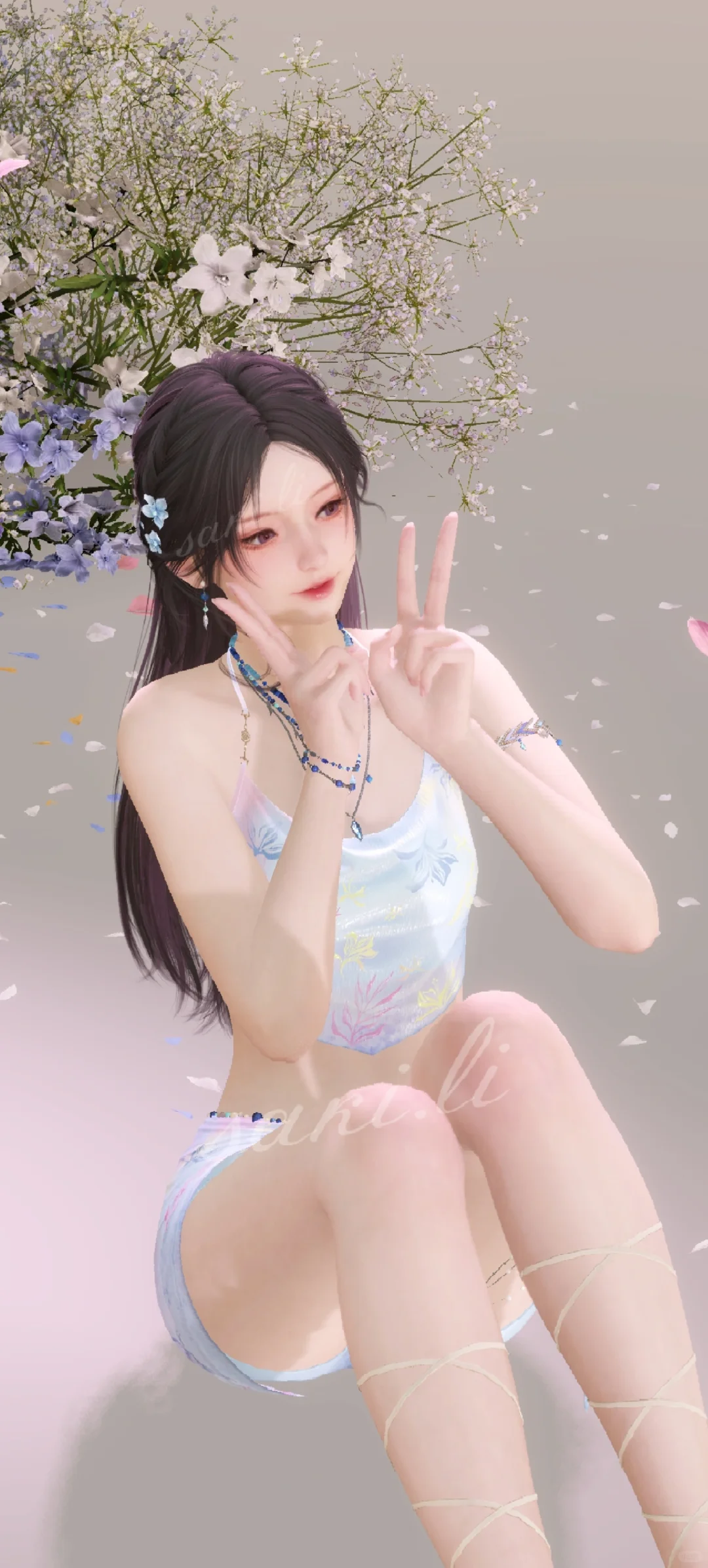 小茉莉这套泳衣也太🥵了！