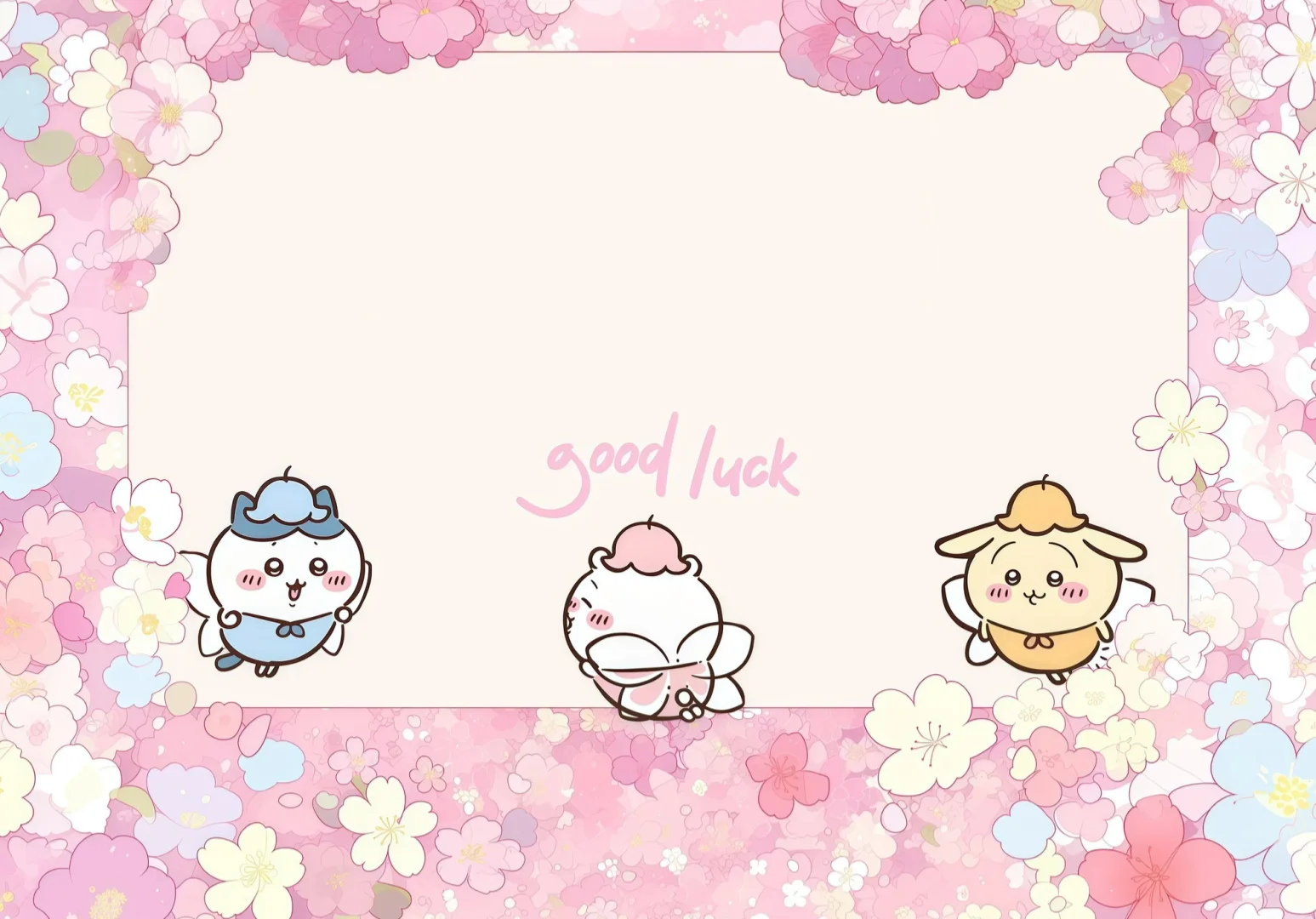 Chiikawa樱花系列壁纸