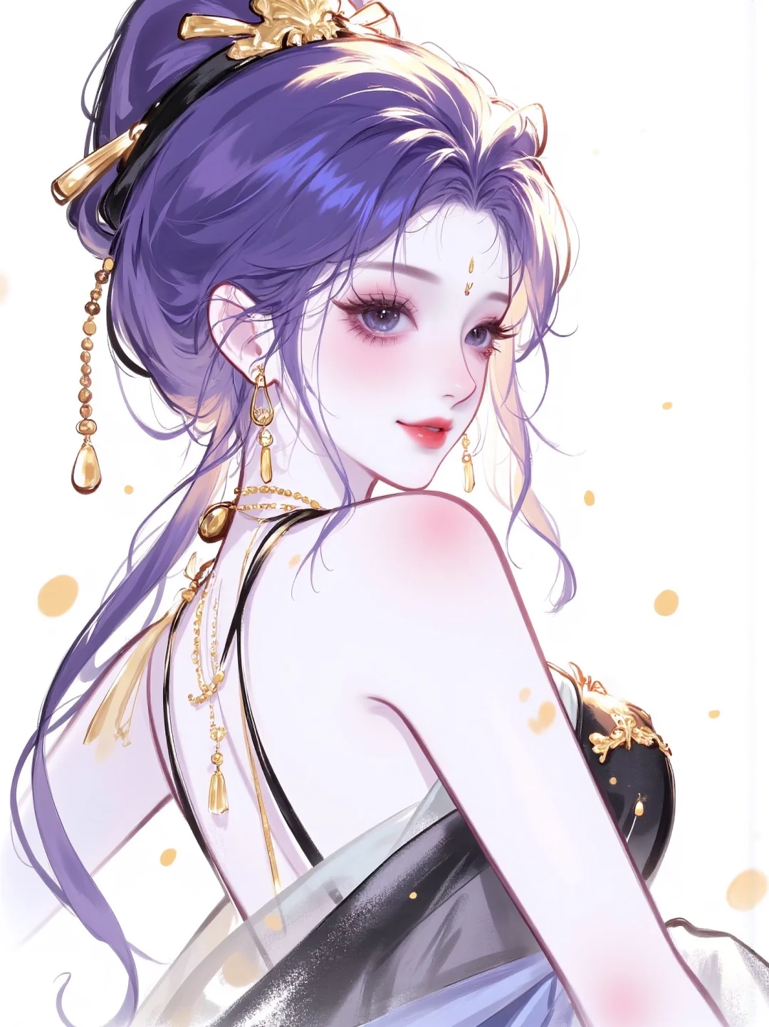 这一刻，东方美学的极致！✨紫发美人