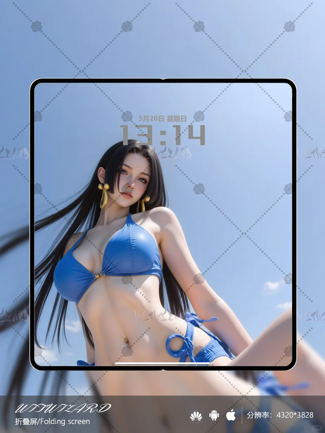 030 海滩蓝 bikini，纯欲性感炸裂