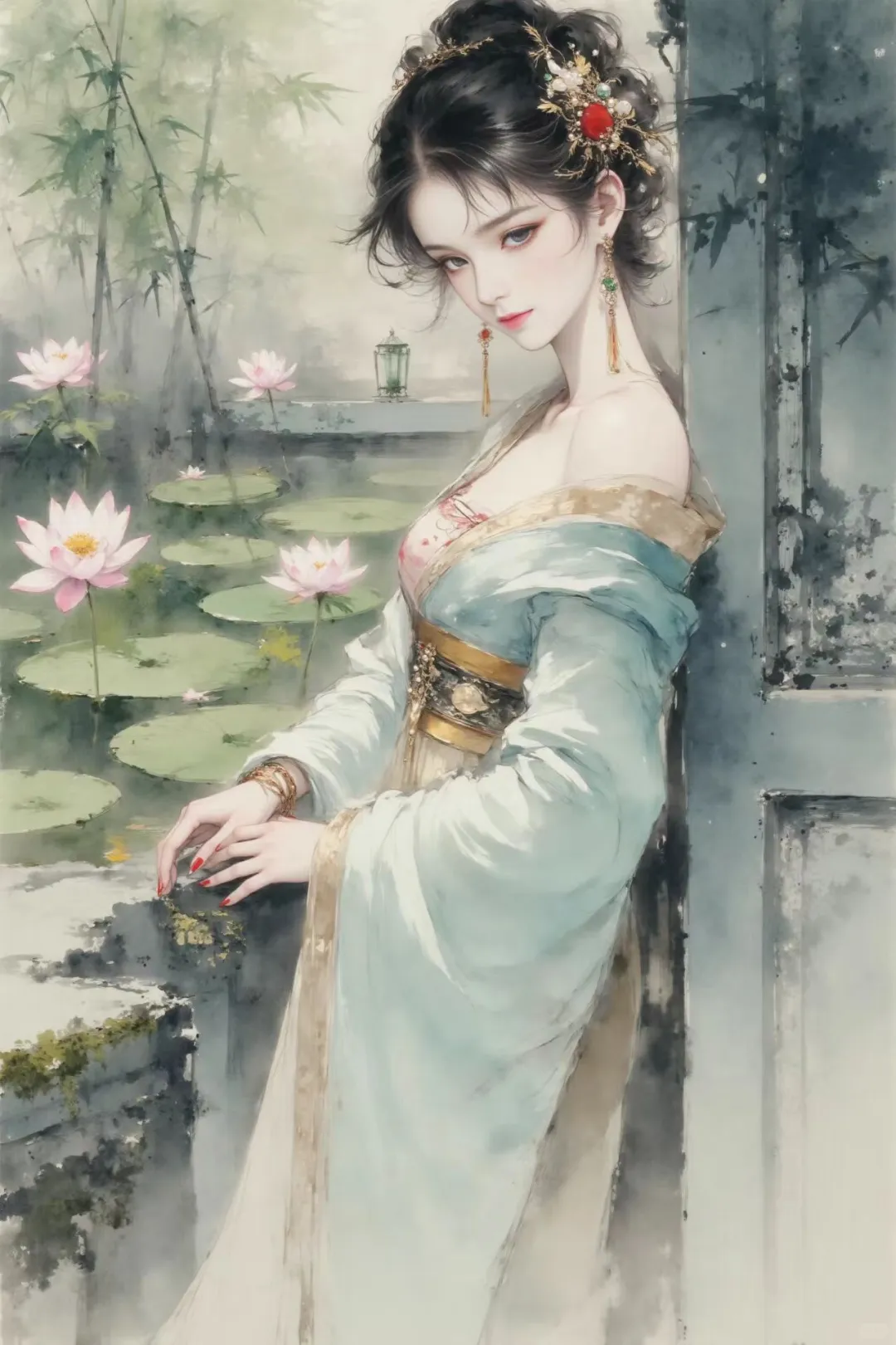 温润如玉的国画美人，太美了