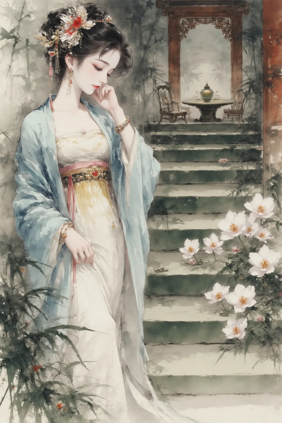 温润如玉的国画美人，太美了