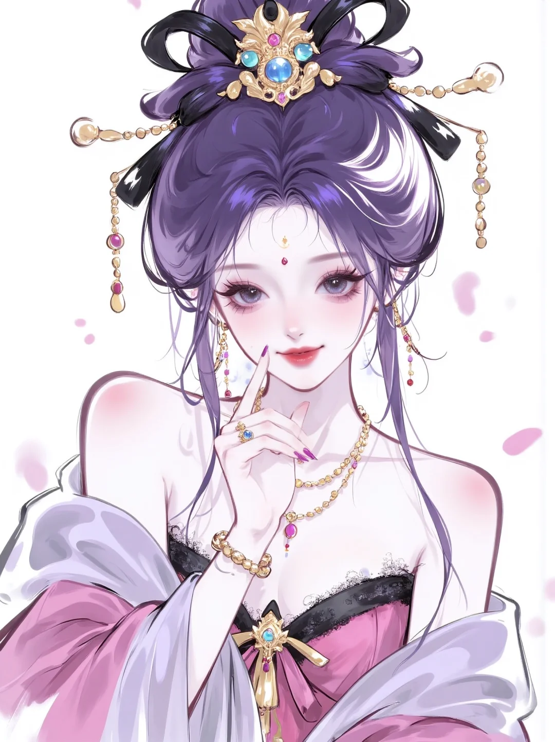这一刻，东方美学的极致！✨紫发美人