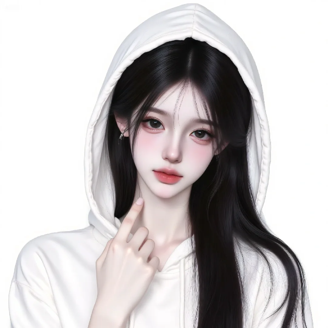 唯美女头｜白色卫衣