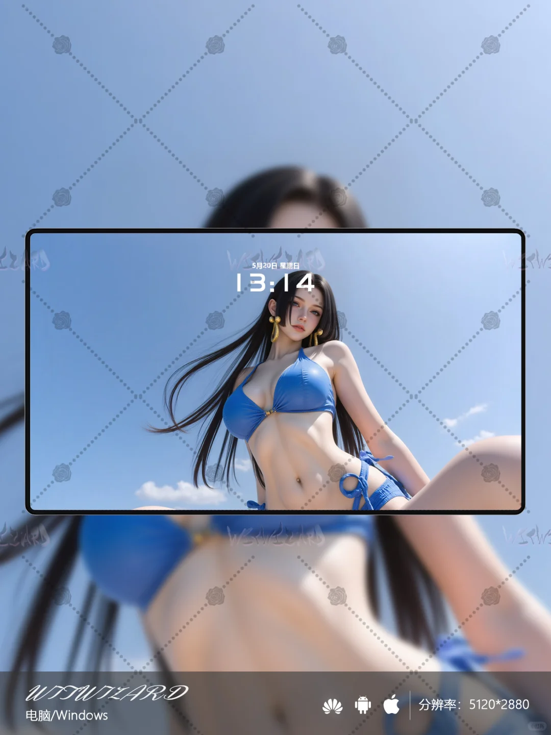 030 海滩蓝 bikini，纯欲性感炸裂