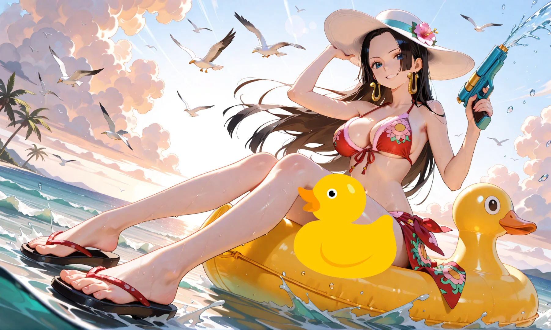 海贼王泳装小黄鸭