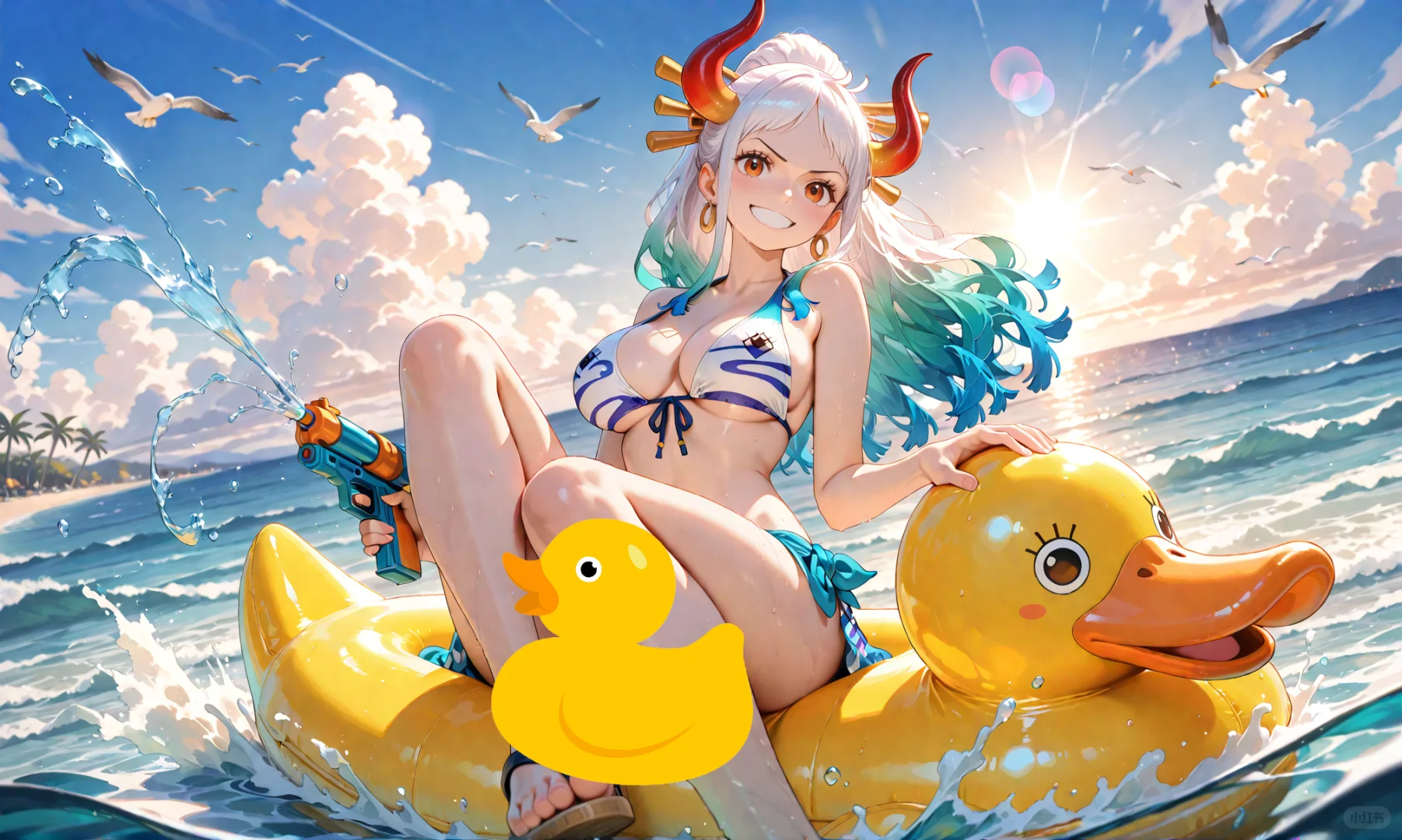 海贼王泳装小黄鸭