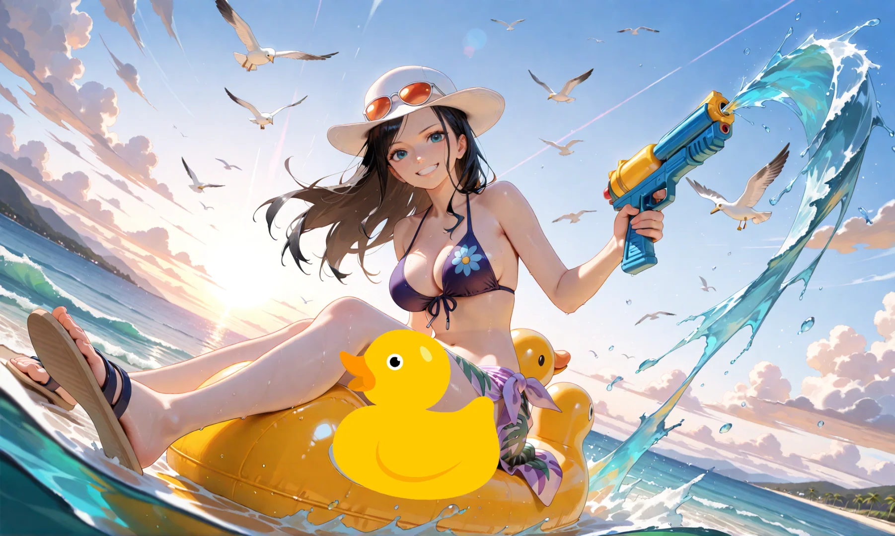 海贼王泳装小黄鸭