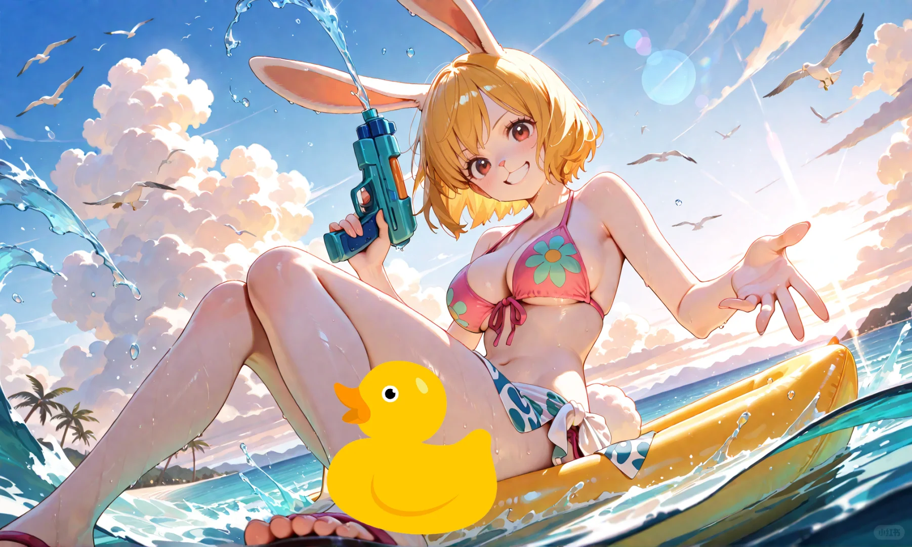 海贼王泳装小黄鸭