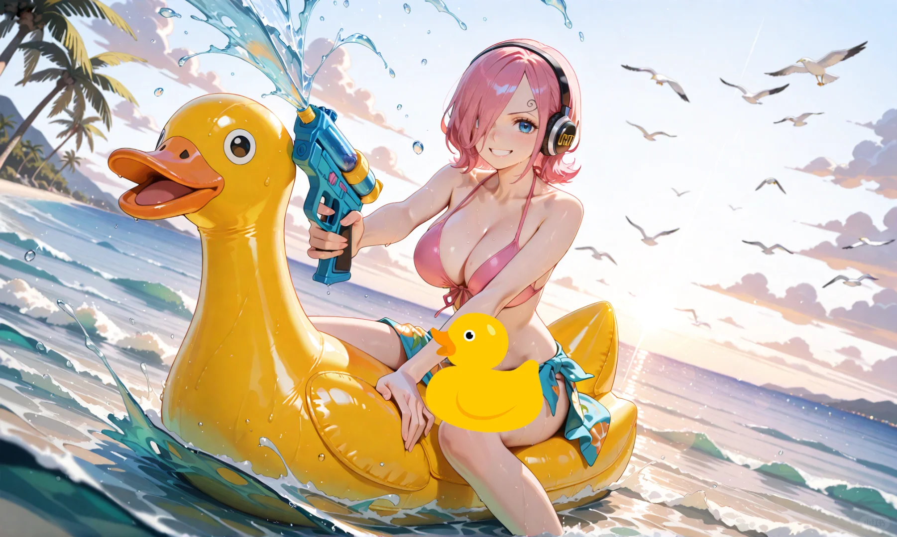 海贼王泳装小黄鸭