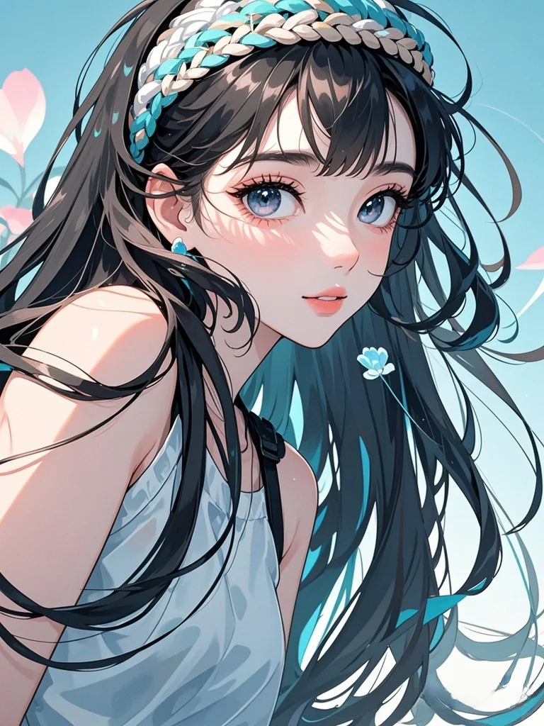 蓝姬绽二次元，少女韵悠然